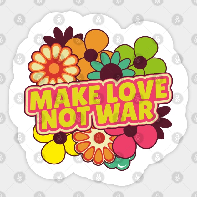 Make love not war Sticker by RockabillyM